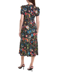 Adrianna Papell Smocked Waist Midi Dress