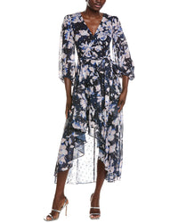 Eliza J Long Sleeve Printed Midi Dress