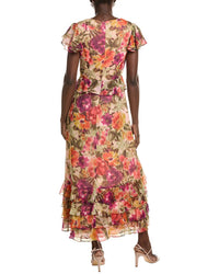 Eliza J Short Sleeve Printed Maxi Dress