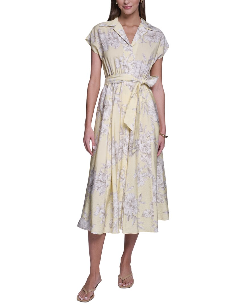 Halston Halston Butterfly Sleeve Midi Dress