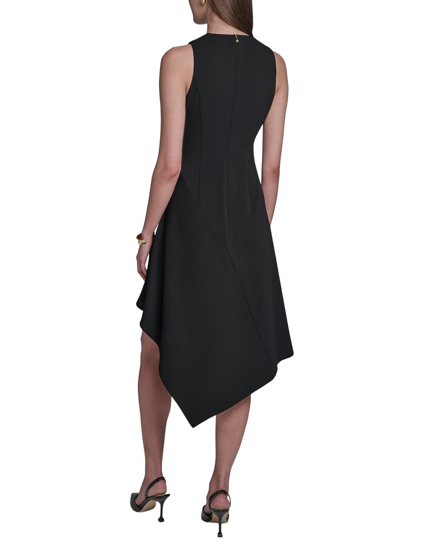 Halston Asymmetrical Hem Midi Dress