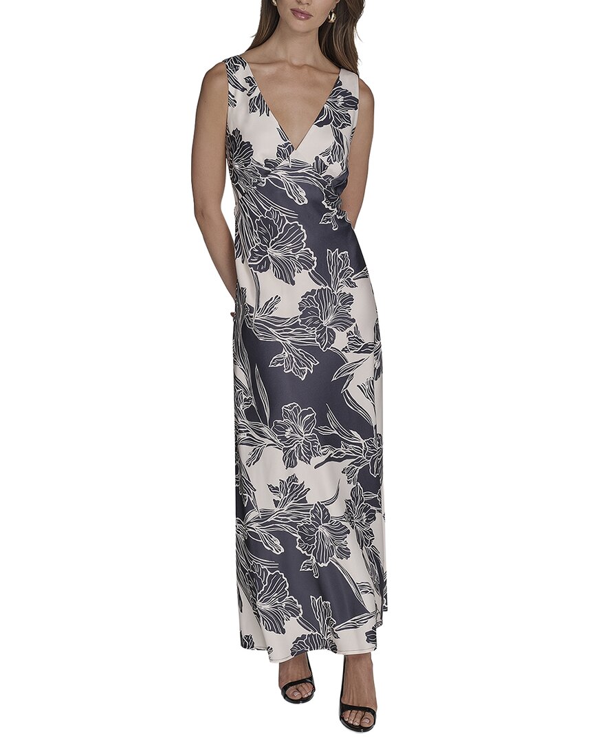 Halston Sleeveless V-Neck Midi Dress