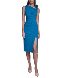 Halston Halston Rose Detail Bodycon Midi Dress