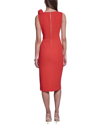 Halston Halston Rose Detail Bodycon Midi Dress