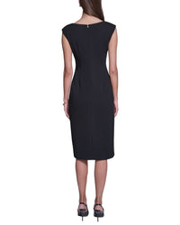 Halston Halston Sleeveless Bodycon Midi Dress With Hardware