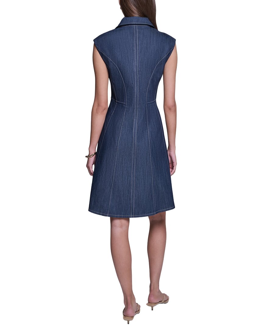 Halston Halston Cap Sleeve Denim Shirt Dress