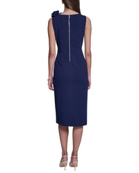 Halston Halston Rose Detail Bodycon Midi Dress