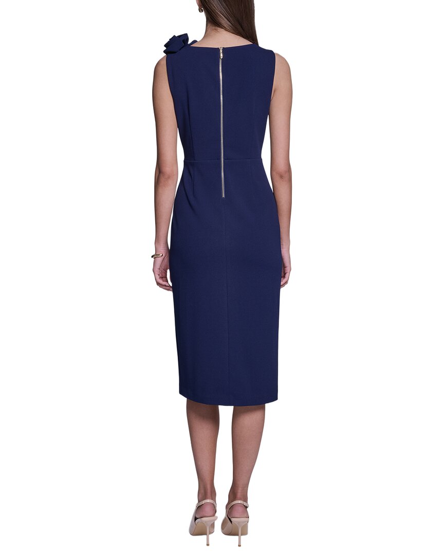 Halston Halston Rose Detail Bodycon Midi Dress