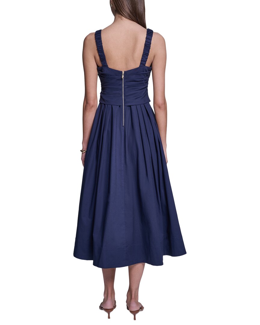 Halston Halston Sleeveless Cotton Pleated Fit And Flare