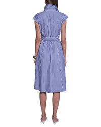 Halston Midi Stripped Shirt Dress