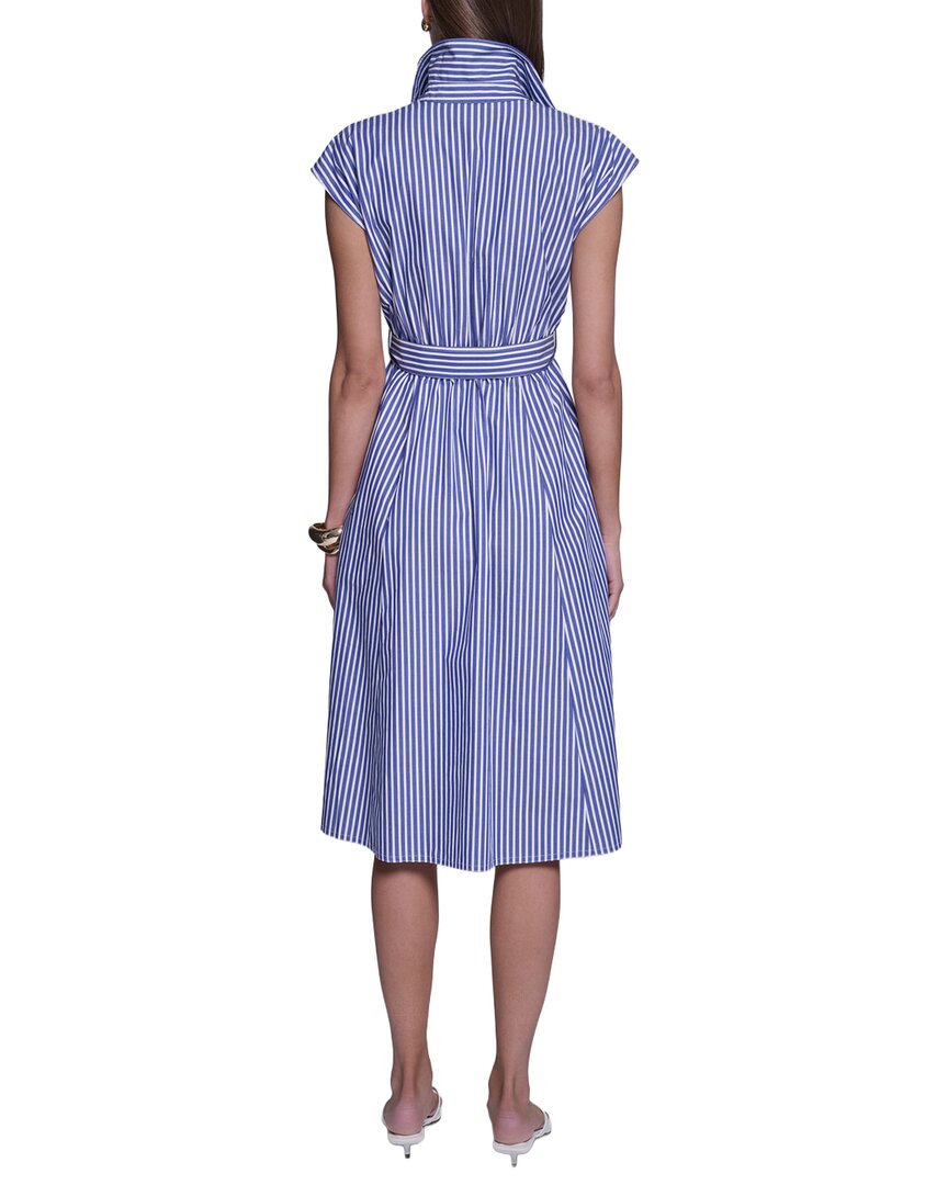 Halston Midi Stripped Shirt Dress