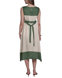 Halston Orchid Print Midi Dress