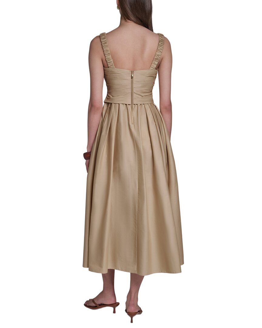 Halston Halston Sleeveless Pleated A-Line Dress