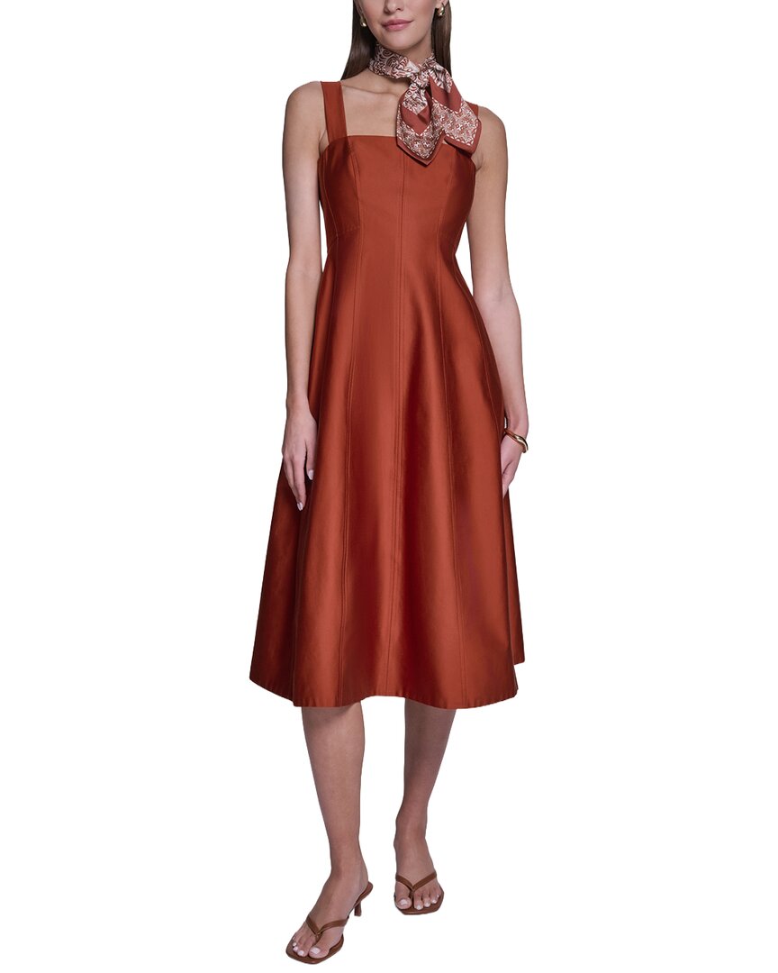 Halston Halston Sleeveless Sateen Dress