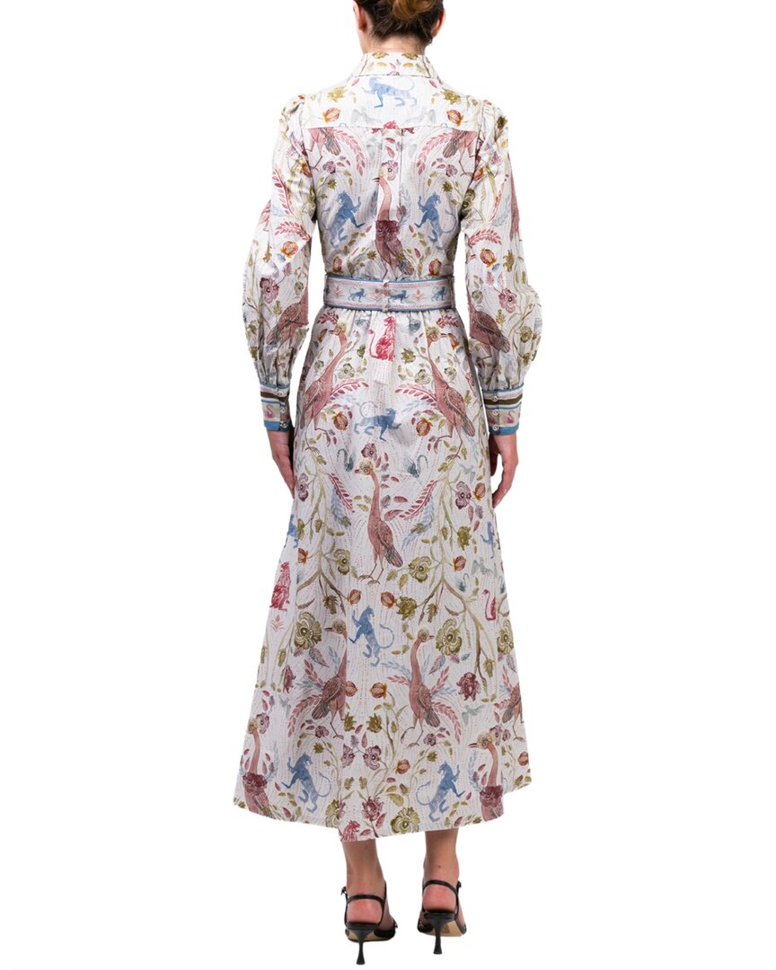 Marchesa Notte Cotton Poplin Collared Maxi Dress