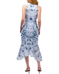 Marchesa Notte Threadwork Voile Handkerchief Dress