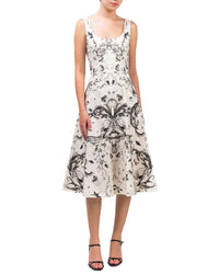 Marchesa Notte Mirrored Cotton Midi Dress – Bluefly
