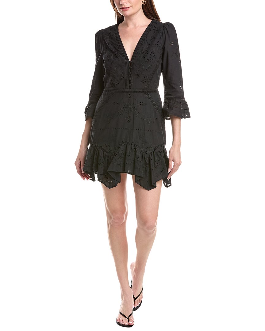Marchesa Notte Marchesa Notte Embroidered Cotton Voile Mini Dress
