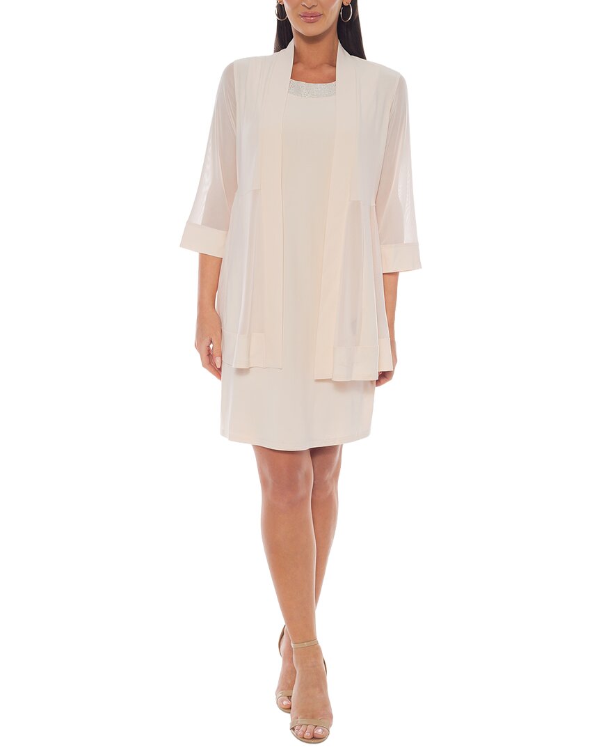 Marina Marina Beaded Neck Mini Dress