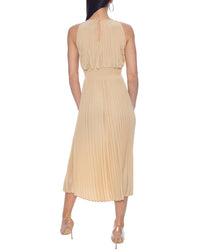 Oleg Cassini Smocked Midi Dress