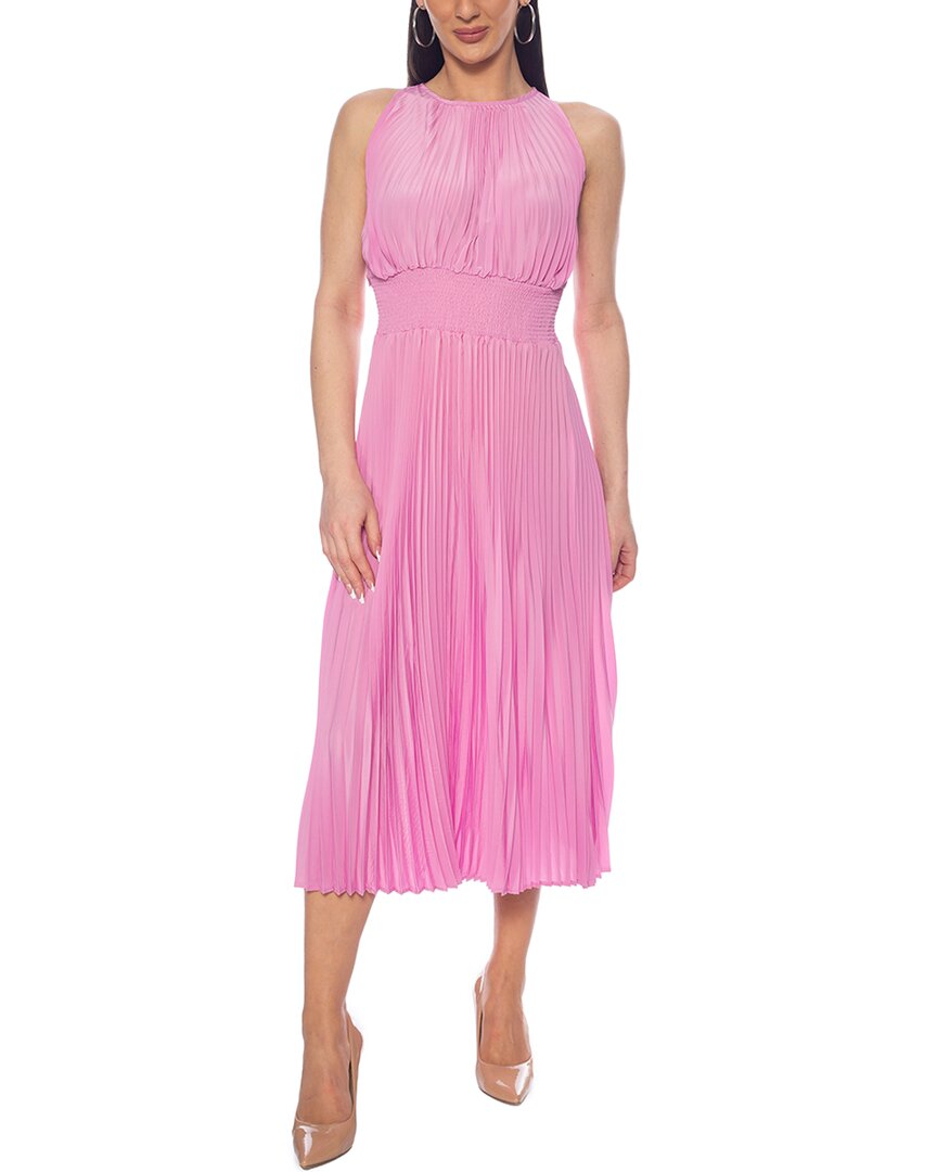 Oleg Cassini Smocked Midi Dress