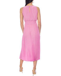 Oleg Cassini Smocked Midi Dress