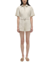 Simkhai Aspen Linen-Blend Romper