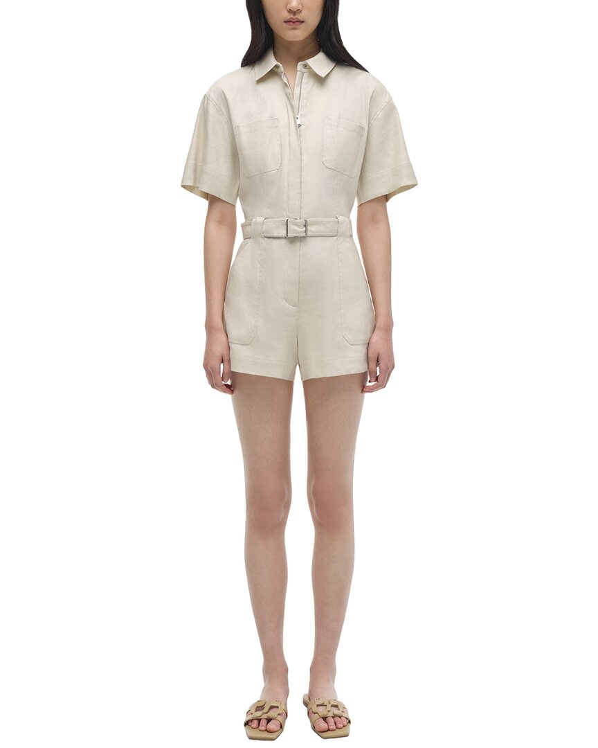 Simkhai Aspen Linen-Blend Romper