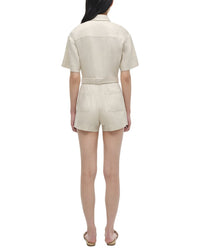 Simkhai Aspen Linen-Blend Romper
