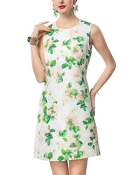 Burryco Printed Short Sleeve Mini Dress