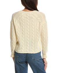 THE CASHMERE PROJECT The Cashmere Project Cropped Cable V Neck Sweater