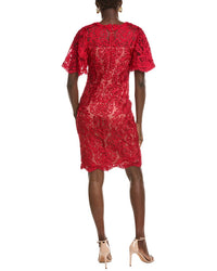 Tadashi Shoji Arnett Embroidered Flutter Sleeve Dress