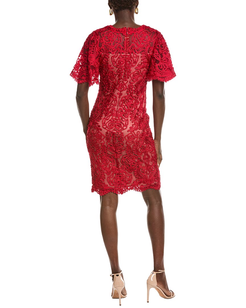 Tadashi Shoji Arnett Embroidered Flutter Sleeve Dress