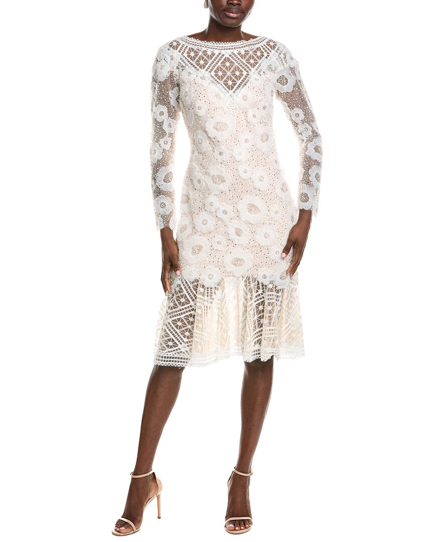 Tadashi Shoji Idly Embroidered Illusion Dress
