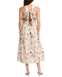 JL LUXE Jl Luxe Sleeveless Linen-Blend Midi Dress