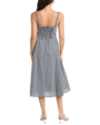 JL LUXE Jl Luxe Sleeveless Linen-Blend Midi Dress
