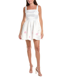 Rene Ruiz Rene Ruiz Ruffle Sleeve Midi Faille Dress