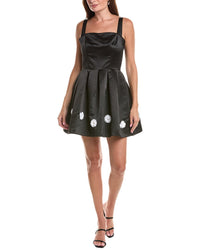Rene Ruiz Rene Ruiz Square Neck A-Line Faille Dress