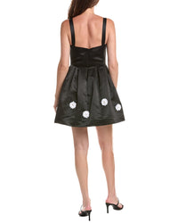 Rene Ruiz Rene Ruiz Square Neck A-Line Faille Dress