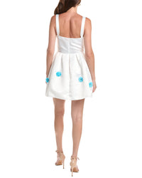 Rene Ruiz Rene Ruiz Square Neck A-Line Faille Dress