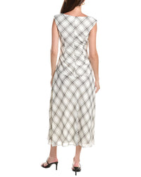 Rene Ruiz Rene Ruiz Drop Shoulder Draped Printed Knit Flare Dress