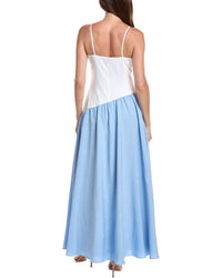 Rene Ruiz Rene Ruiz Sweetheart Colorblock Drop-Waist Maxi Dress