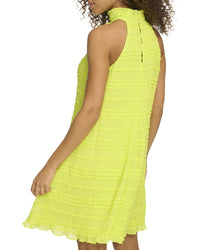Kensie Smocked Embroidered Woven Mini Dress