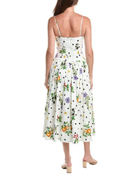 Avec Les Filles Avec Les Filles Drop Waist Belted Midi Dress