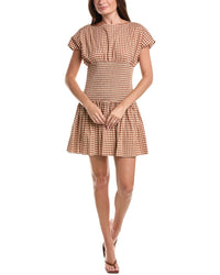 Avec Les Filles Avec Les Filles Boat Neck Drop Waist Mini Dress