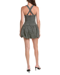 Avec Les Filles Avec Les Filles Drop Waist Bubble Hem Mini Dress