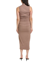 Susana Monaco Gathered Mock Neck Sleeveless Dress