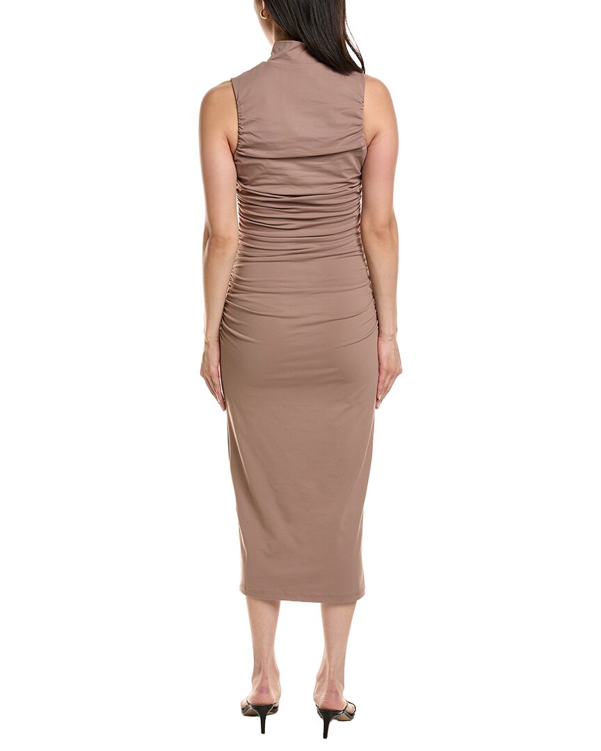 Susana Monaco Gathered Mock Neck Sleeveless Dress