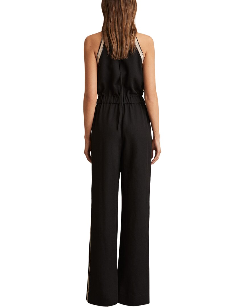 Reiss Auden Craft Detail Halter Jumpsuit