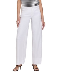 NYDJ Nydj Linen-Blend Optic White Wide Leg Jean